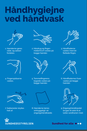 Billedet viser korrekt håndvask