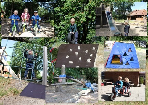 Collage af forskellige billeder fra daginstitutionen
