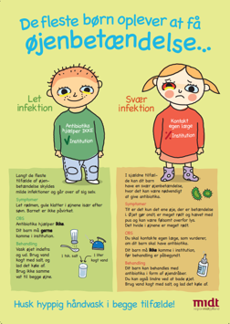 Plakat som fortæller om øjenbetændelse.