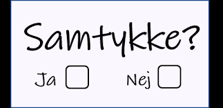 Samtykkeskilt, hvor man enten kan afkrydse Ja eller Nej