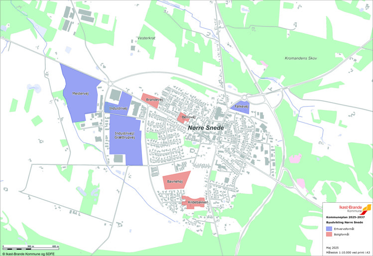 Billede der viser udvikling Nørre Snede