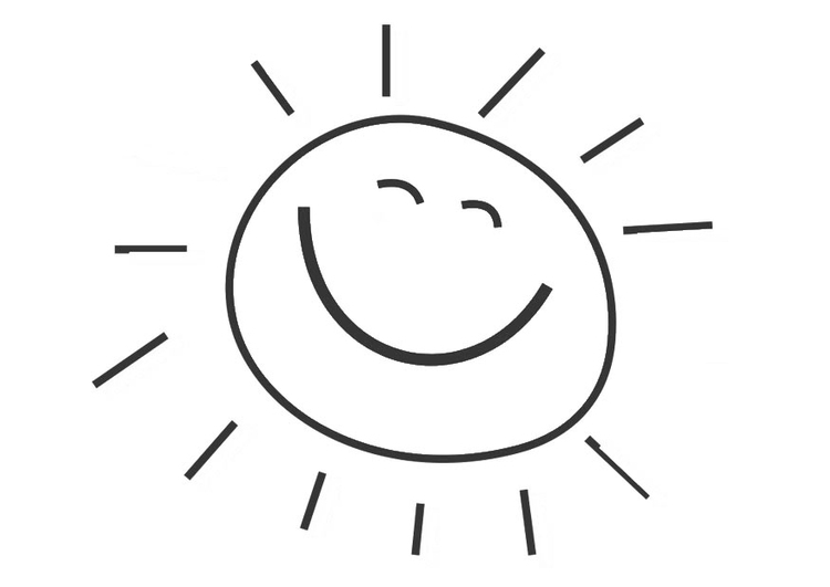 Illustration af en glad sol