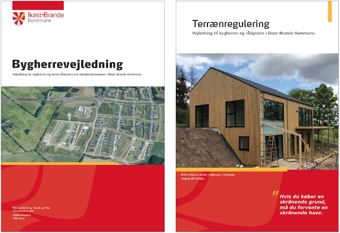 Billede der viser folderne Bygherrevejledning og Terrænregulering