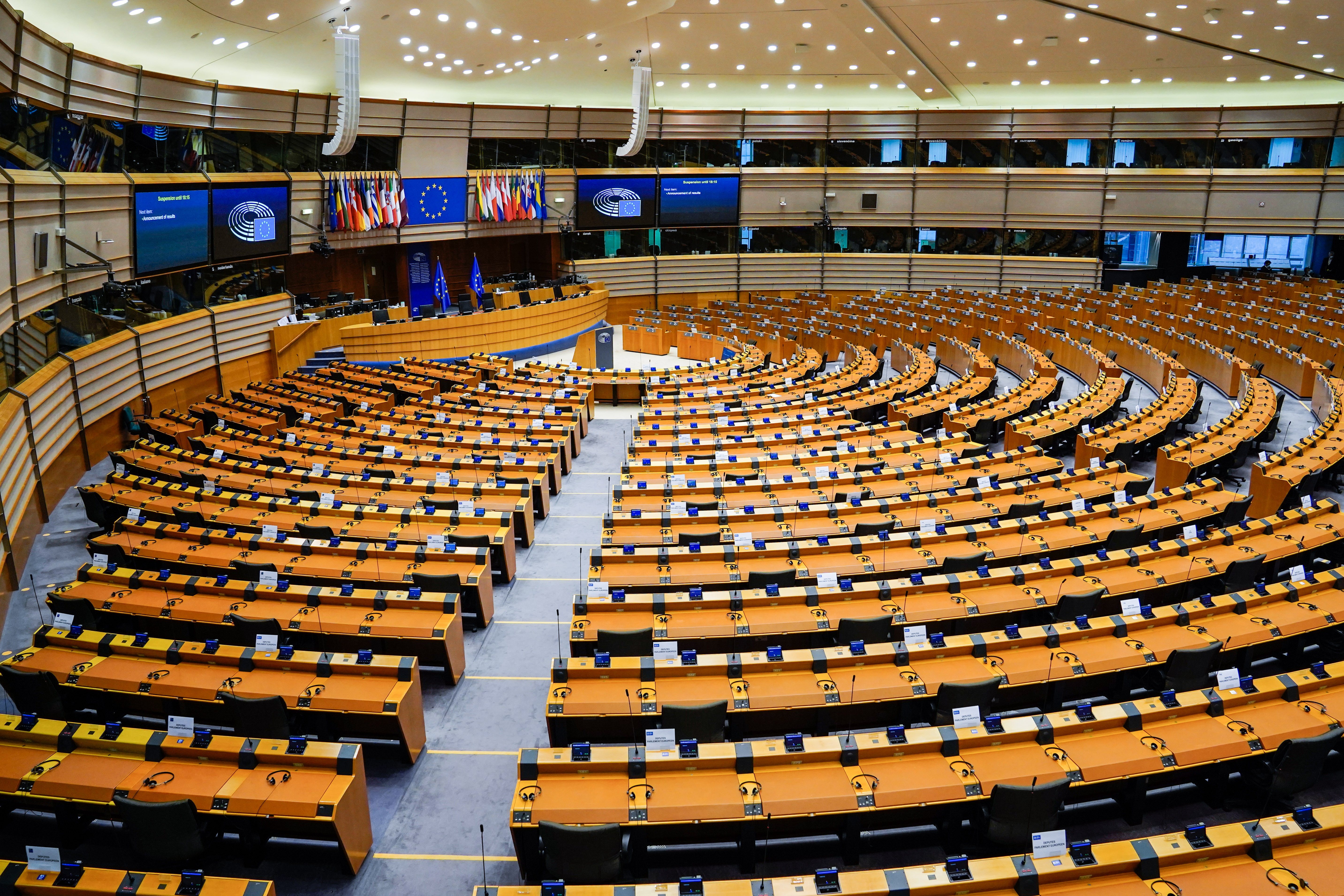 Et billede af Europa-parlamentssalen