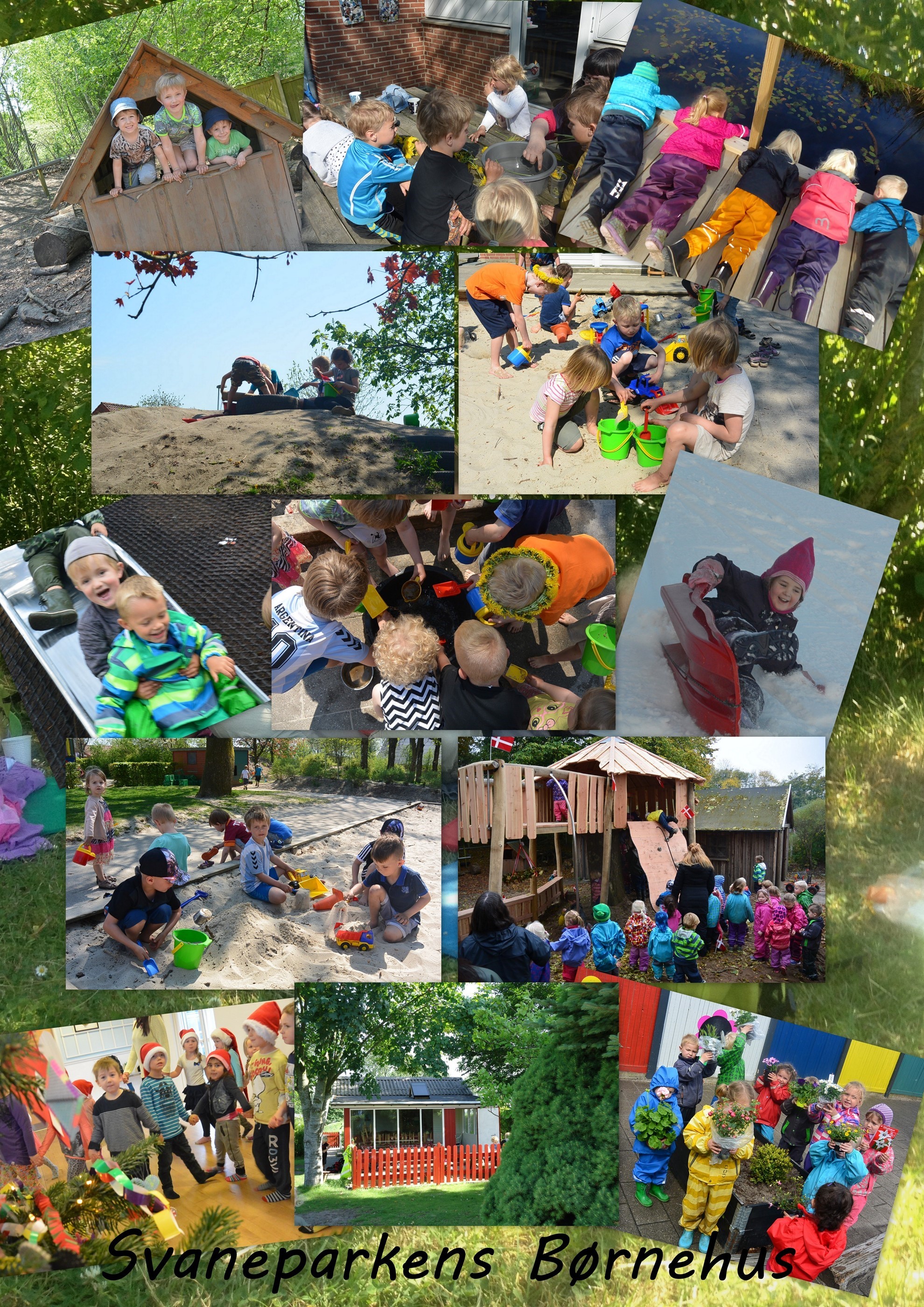 Collage af forskellige billeder fra daginstitutionen